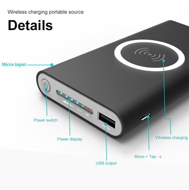 Cargador Inalámbrico Power Bank 8000mAh - Carga Rápida